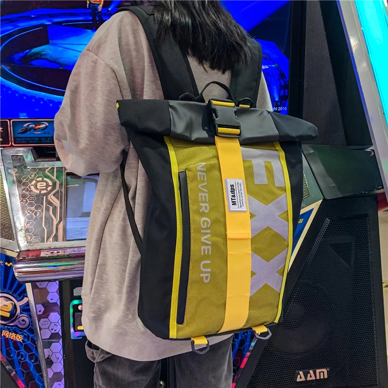 德力熊 潮牌休闲时尚大容量轻便 牛津布 书包背包双肩包 男女同款情侣款 黄色/蓝色/紫色/红色