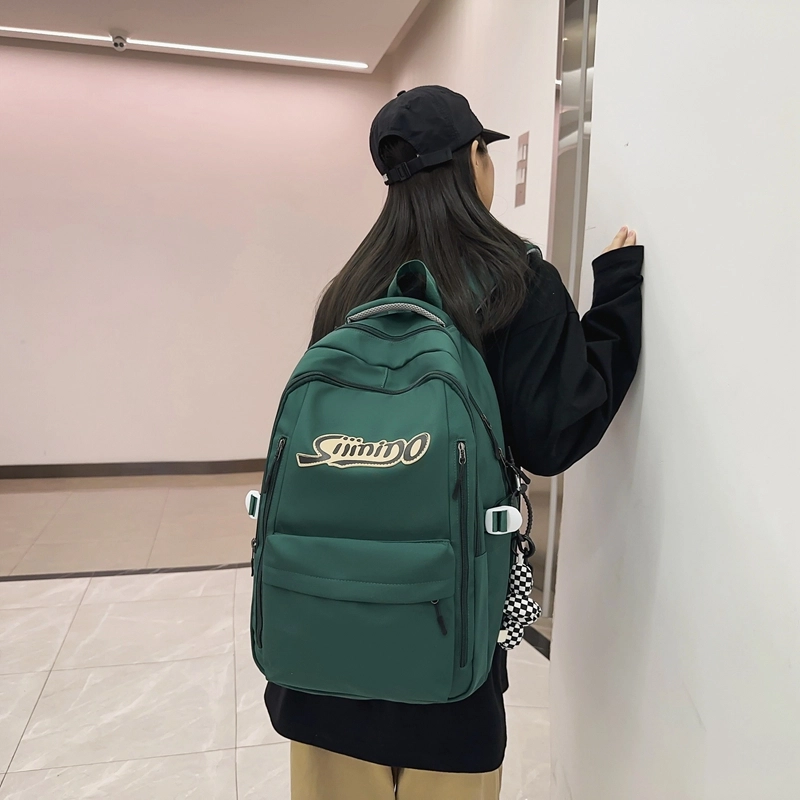 德力熊 大容量时尚百搭 尼龙 书包背包双肩包 男女同款情侣款 黑色/绿色/红色/蓝色/卡其色