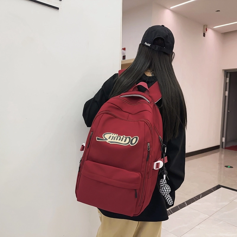 德力熊 大容量时尚百搭 尼龙 书包背包双肩包 男女同款情侣款 黑色/绿色/红色/蓝色/卡其色