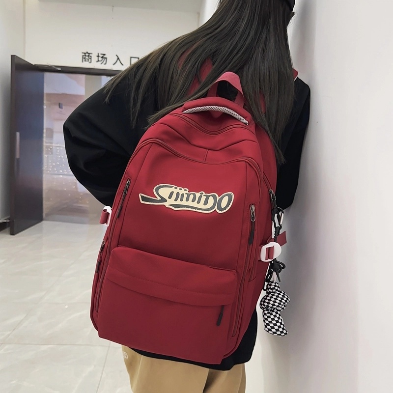 德力熊 大容量时尚百搭 尼龙 书包背包双肩包 男女同款情侣款 黑色/绿色/红色/蓝色/卡其色