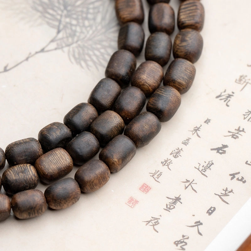 仙源 随型珠 招财纳福多圈复古新中式文玩盘玩多圈念珠佛珠  平安福 增香沉香木 手串 男女同款情侣款