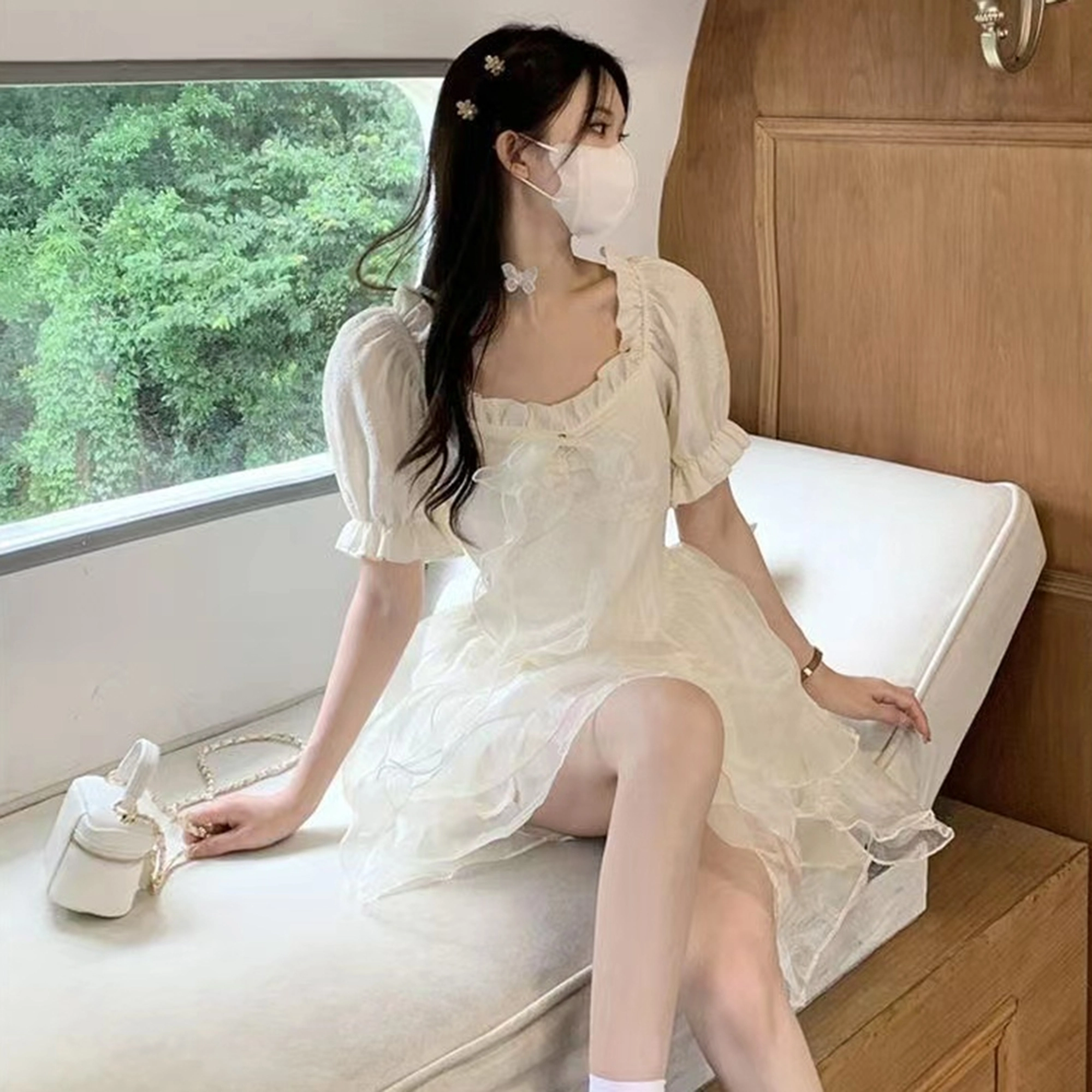 依钗 法式甜美风少女蓬蓬裙等多种设计款式短袖连衣裙 女款