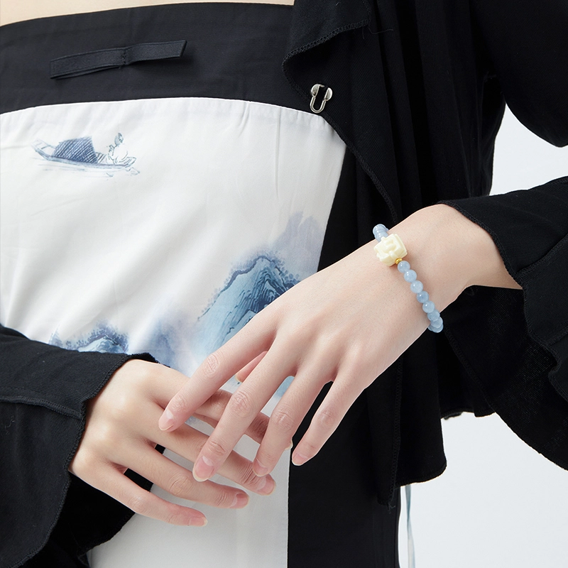 六珍堂 新中式国风小狮子 水晶 玉石手串 女款