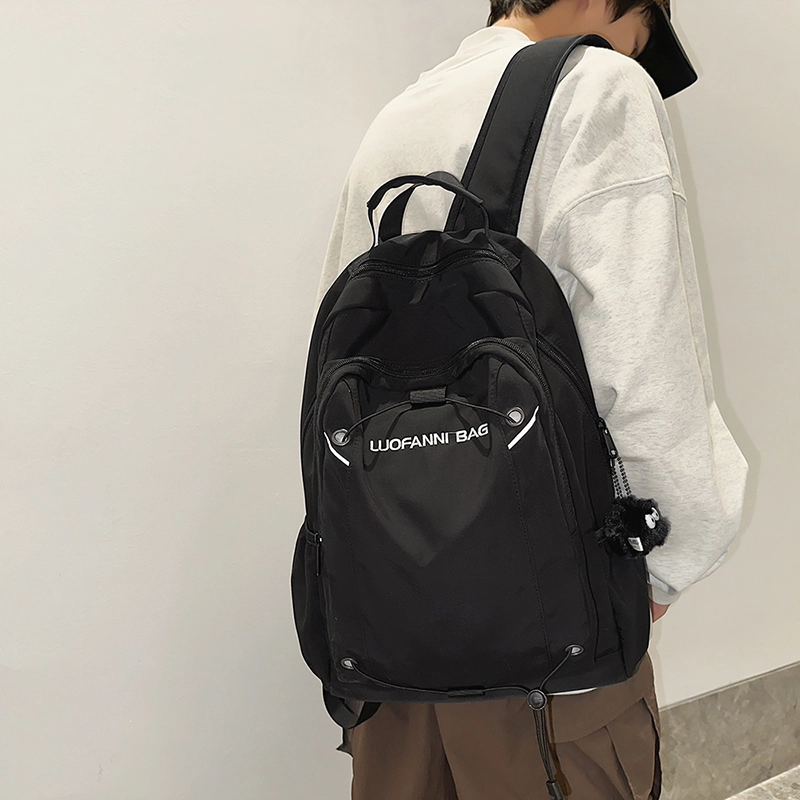 泰克森 时尚休闲 尼龙 双肩包 大号 男女同款情侣款 米白色/黑色/卡其色/蓝色