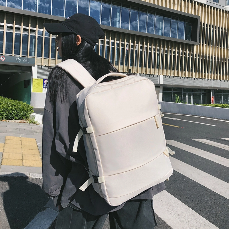 泰克森 大容量出行简约背包 尼龙 双肩包 常规 男女同款情侣款 黑色/粉色/白色/灰色/绿色