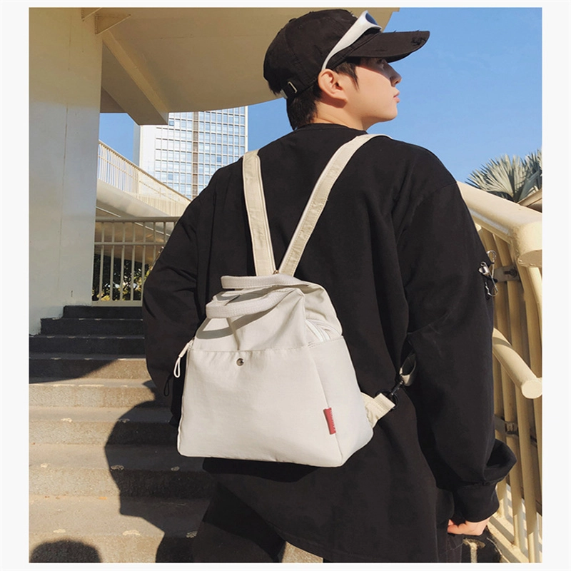 泰克森 休闲/高颜值百搭 尼龙 双肩包 常规 男女同款情侣款 乳白色/灰色/黑色/军绿色