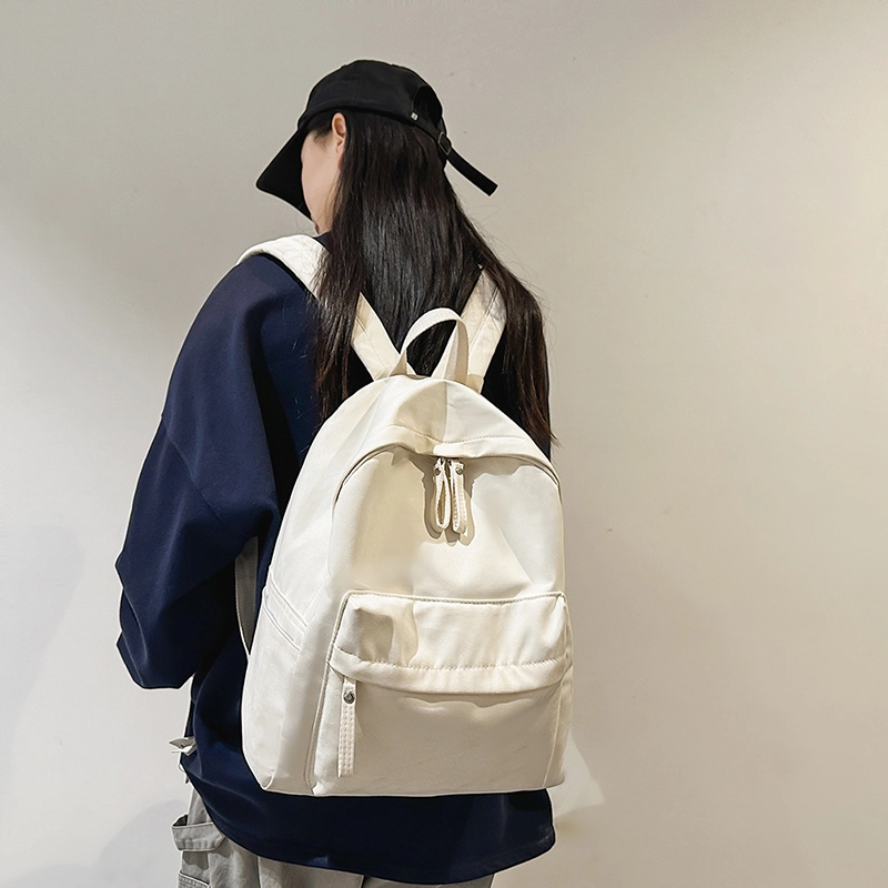 泰克森 大容量 百搭 潮流 休闲 尼龙 双肩包 常规 男女同款情侣款 白色/黑色/酒红色/卡其色/绿色