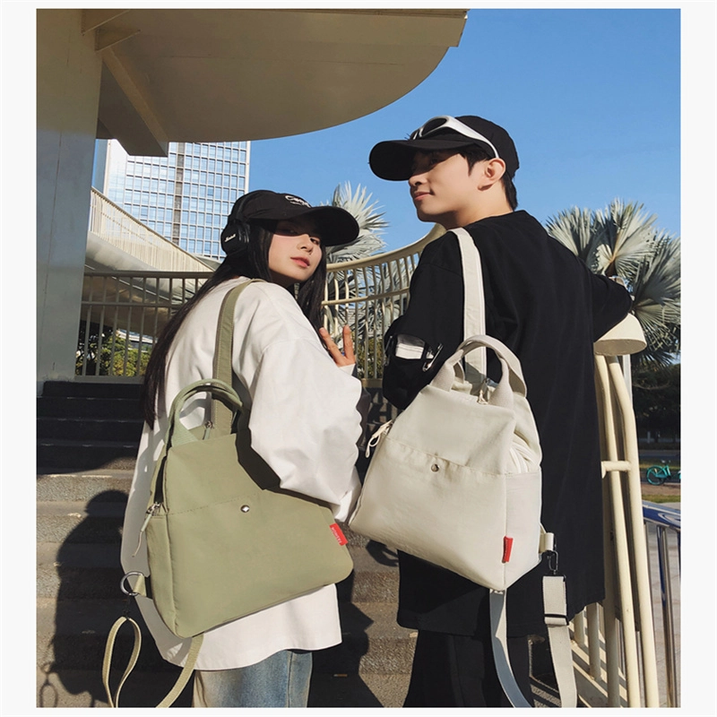 泰克森 休闲/高颜值百搭 尼龙 双肩包 常规 男女同款情侣款 乳白色/灰色/黑色/军绿色