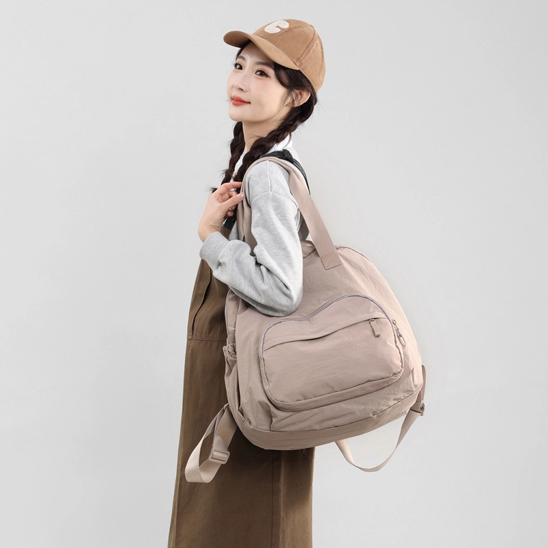 泰克森 潮流 百搭 休闲 尼龙 双肩包 女款 黑色/粉红色/紫色/卡其色/浅绿色/浅蓝色/土绿色/田园黄