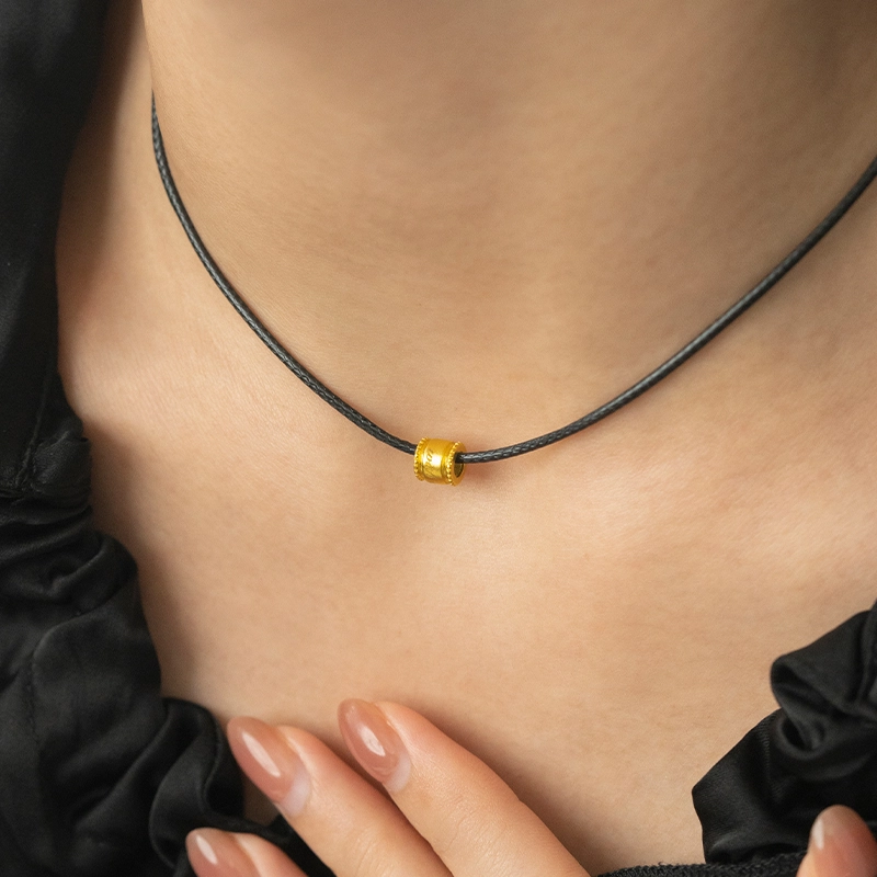 【可定制刻字】 贝灵珠宝 转运珠 小蛮腰串珠 足金 一口价 黄金吊坠 男女同款情侣款