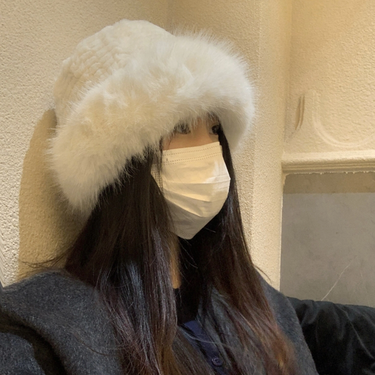 上海故事 保暖舒适 编织款  显脸小 可爱 聚酯纤维 绒线帽 女款