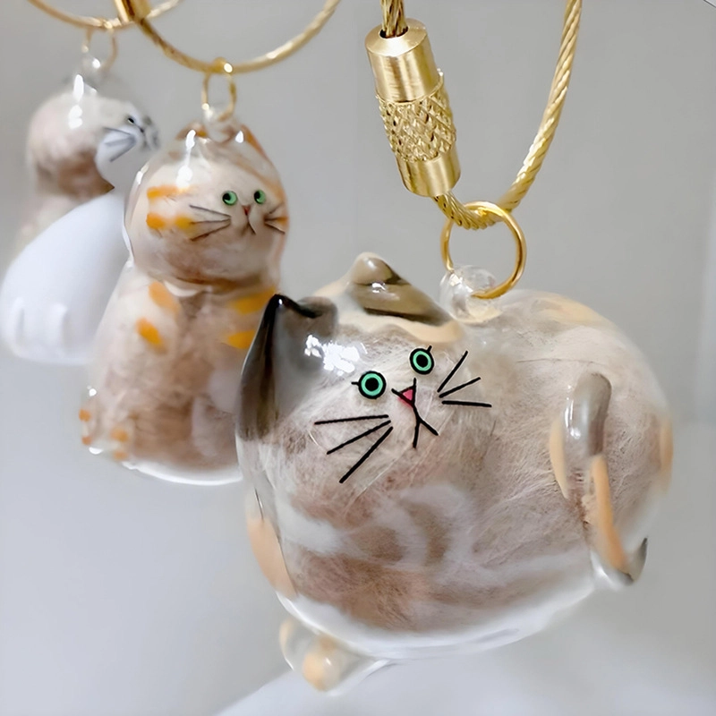 祎步康 猫咪透明毛发存放胶囊高颜值 塑胶 挂件 男女同款情侣款