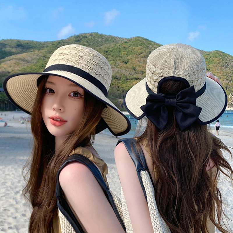 祎步康 夏季遮阳帽子户外出游防晒 草编 渔夫帽 女款