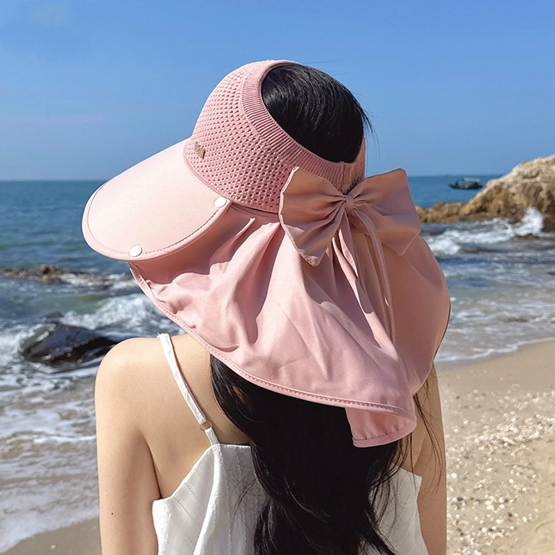 祎步康 大檐防晒可拆卸披肩护颈空顶 户外出游遮阳 涤纶 渔夫帽 女款