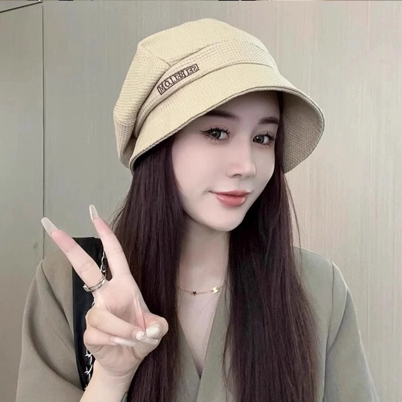 祎步康 韩式秋冬款八角帽纯色显脸小盆帽气质百搭帽 棉 贝雷帽 女款