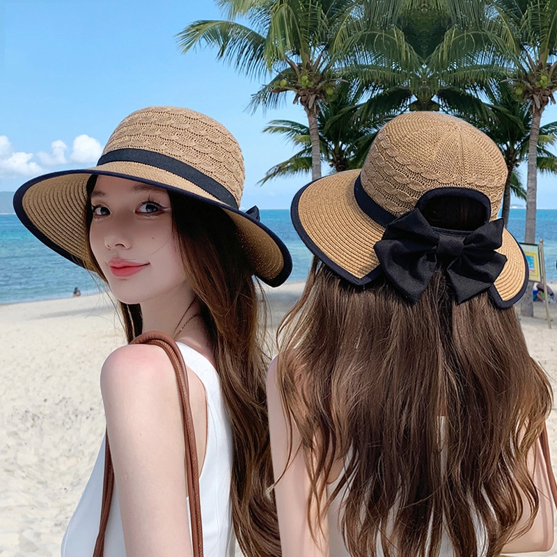 祎步康 夏季遮阳帽子户外出游防晒 草编 渔夫帽 女款
