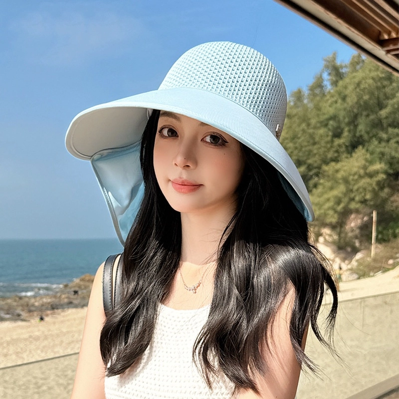 祎步康 大檐防晒可拆卸披肩护颈空顶 户外出游遮阳 涤纶 渔夫帽 女款