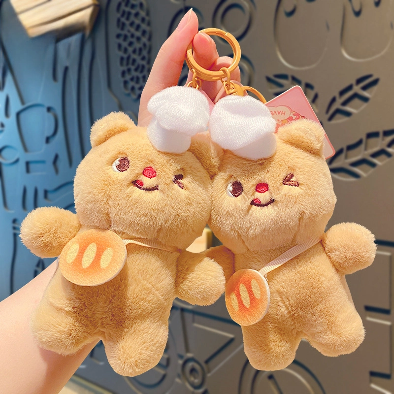 祎步康 可爱厨神小熊钥匙扣链创意玩偶书包背包挂饰 毛绒 挂件 男女同款情侣款