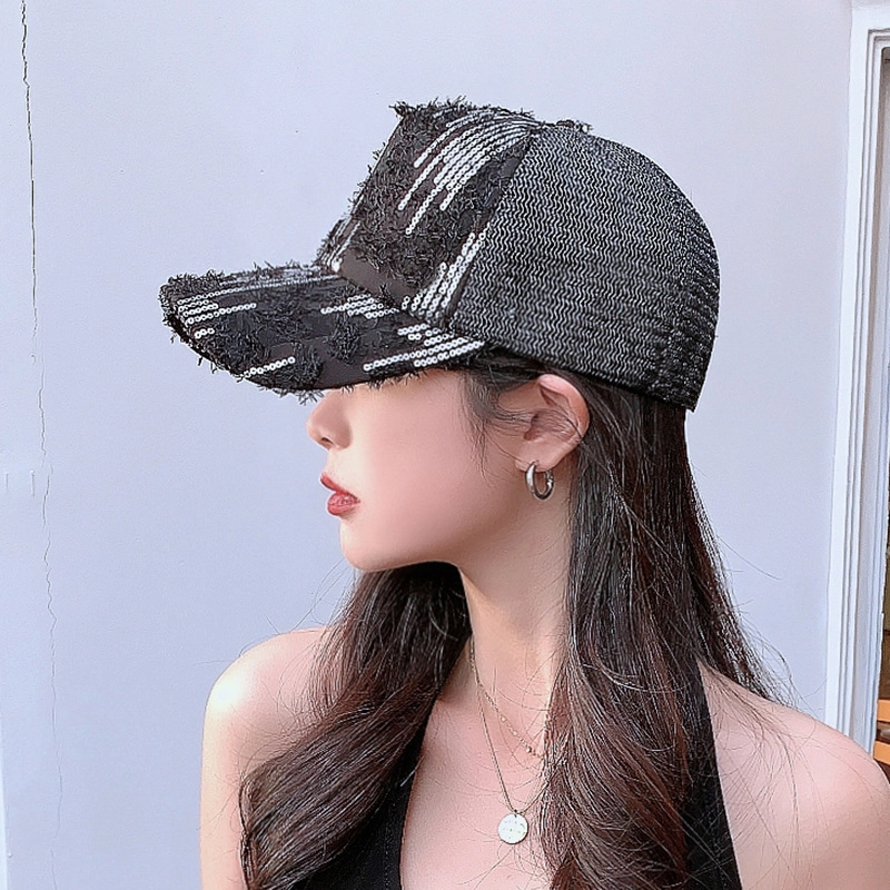 祎步康 网纱透气亮片显脸小 涤纶 鸭舌帽潮 男女同款情侣款