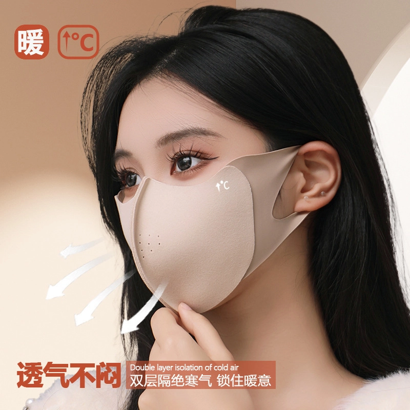 祎步康 双面绒加厚保暖 德绒 口罩 男女同款情侣款