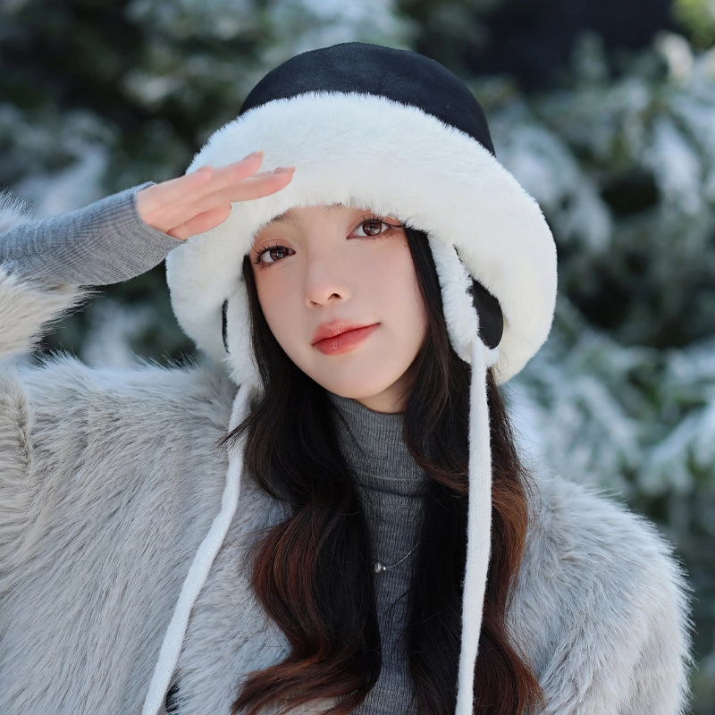 祎步康 韩版保暖防风毛绒护耳显脸小加厚 聚酯纤维 雷锋帽 女款