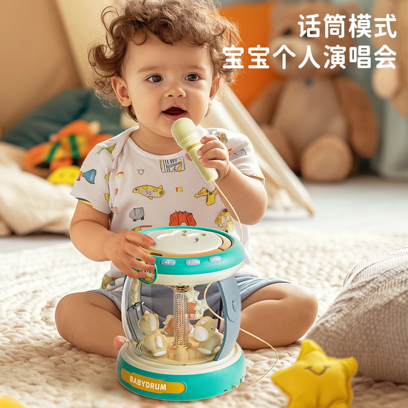 古欧 手拍鼓 旋转木马 音乐 可充电 礼盒装 智能玩具
