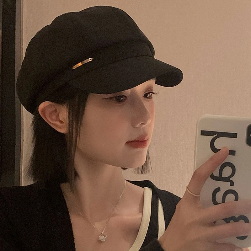 优幽兰 韩版显脸小 防风防寒加厚保暖高级感小众 贝雷帽 女款