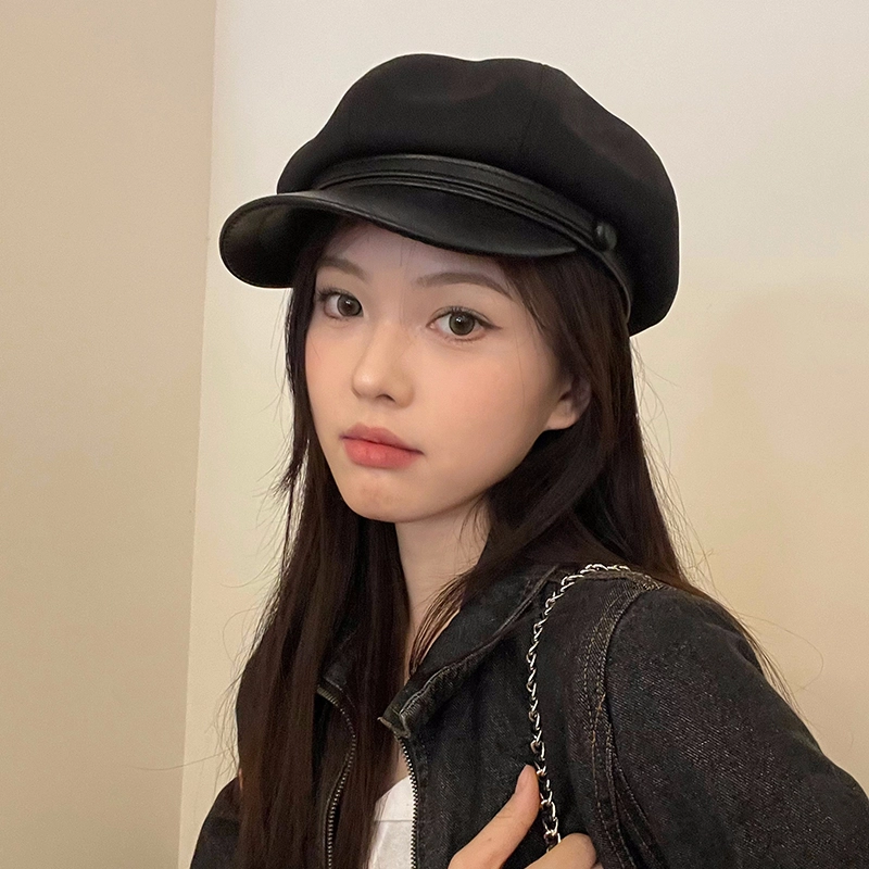 优幽兰 显脸小 纯色防风防寒加厚保暖 高级感小众 聚酯纤维 贝雷帽 女款