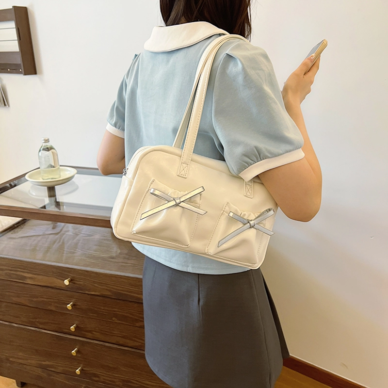 凡思曼 时尚蝴蝶结百搭时尚设计感 手提菜篮子包托特包 女款
