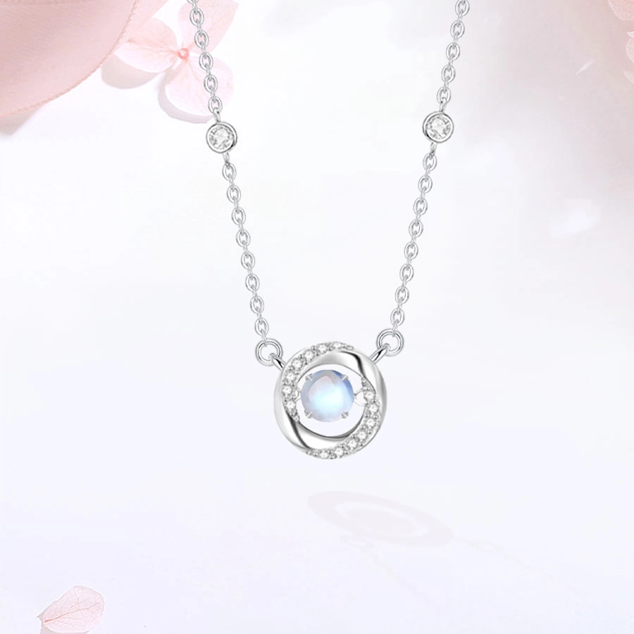【高品质】 金师傅 莫比乌斯锁骨链 无限爱意跳动的心 浪漫梦幻时尚精致气质优雅甜美 小众轻奢设计高级#好运 玻璃猫眼 项链 女款