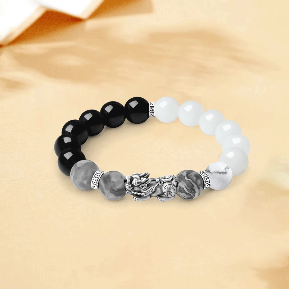 【S999足银甄选高品质】 金师傅 八方来财貔貅 财运亨通转运新中式国潮气质复古文艺百搭 菩提根 手串 男女同款情侣款