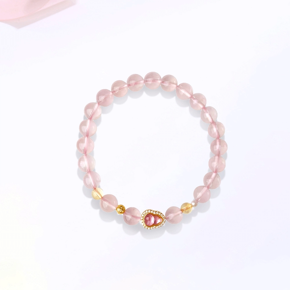 【甄选高品质】 金师傅 葫芦转运珠串珠 福禄双全招财纳福 粉嫩甜美气质优雅千金清冷感 小众高级百搭显白好运 粉水晶 手串 女款