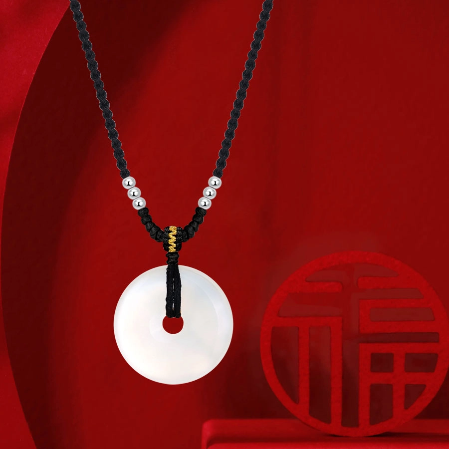【S990银|甄选高品质】 金师傅 平安扣吊坠 平安喜乐吉祥如意招财转运 新中式国潮复古气质简约小众高级#好运 玉髓 项链 男女同款情侣款