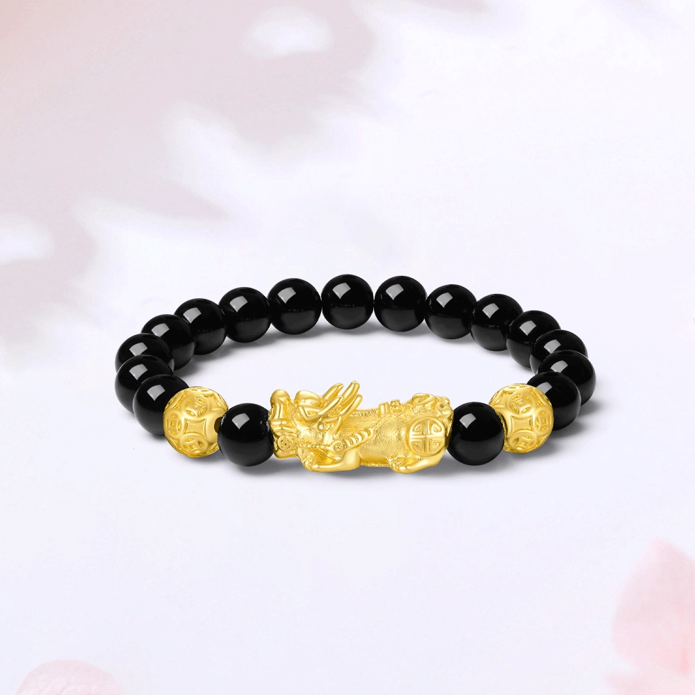 金师傅 招财纳福貔貅套装 时来运转佛珠 新中式禅意复古民族气质简约文玩盘玩#好运 檀木 手串 男女同款情侣款