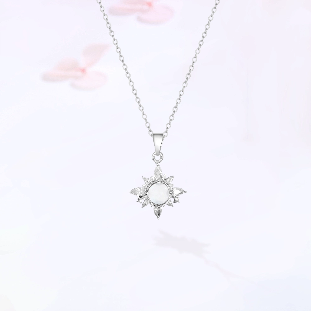 【S999银|甄选高品质】 金师傅 白月光锁骨链 璀璨爆闪太阳花 气质清冷法式简约百搭日常 小众轻奢高级#好运 玉髓 项链 女款