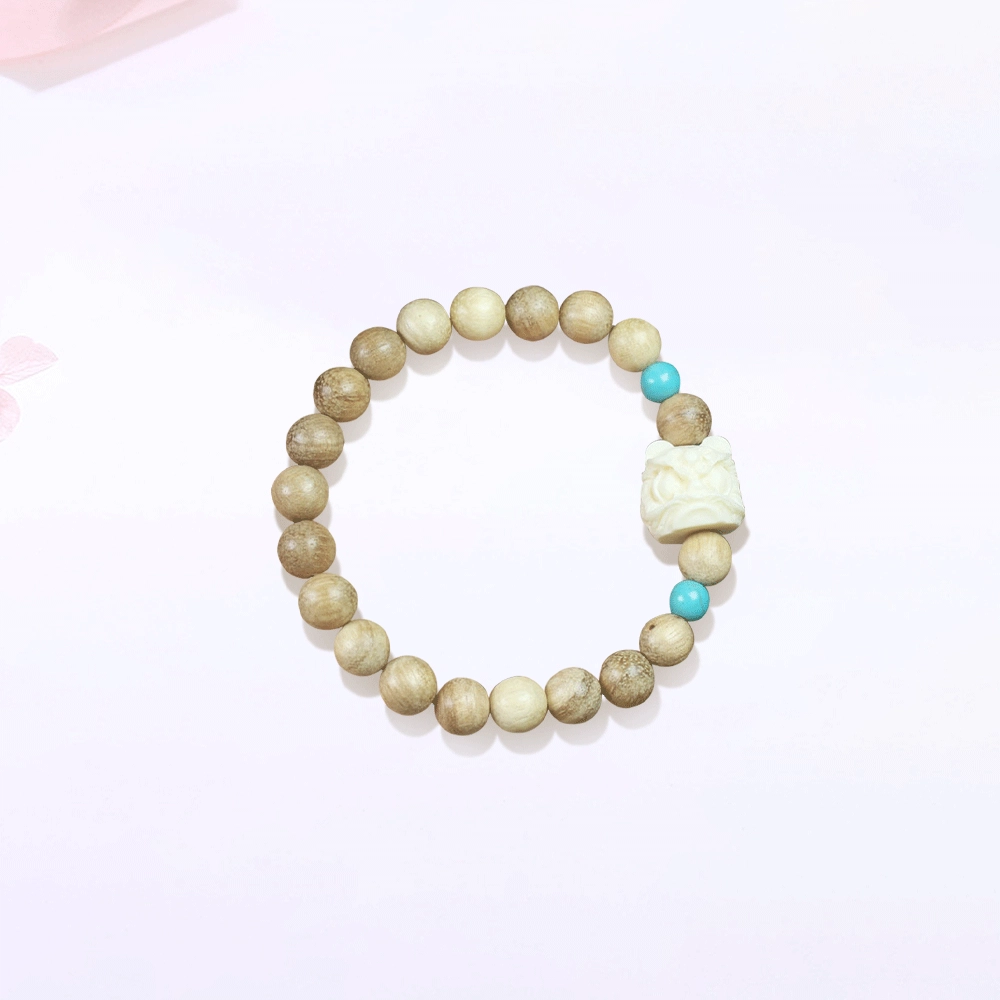 【甄选高品质】 金师傅 萌趣招财系列 猫咪醒狮时来运转财源滚滚 新中式国潮复古气质可爱小众高级文玩#好运 奶香木 手串 男女同款情侣款