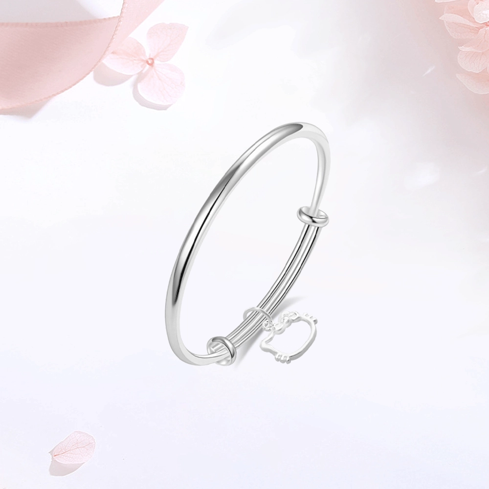 【S999足银|精选高品质】 金师傅 素圈猫咪 吉祥如意福气满满 萌趣创意招财猫 新中式国潮小众轻奢高级 气质甜美可爱百搭 可调节手镯 女款
