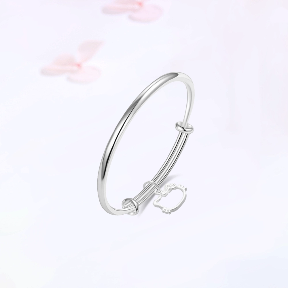 【S999足银|精选高品质】 金师傅 素圈猫咪 吉祥如意福气满满 萌趣创意招财猫 新中式国潮小众轻奢高级 气质甜美可爱百搭 可调节手镯 女款