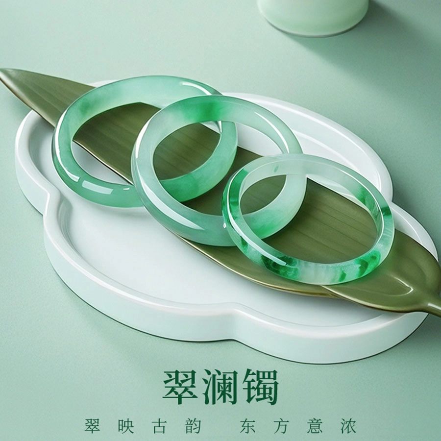 【甄选高品质】 金师傅 石英质玉 吉祥如意新中式国潮复古气质典雅温婉贵妃旗袍宫廷风 平安顺遂小众高级#好运 非洲翠 手镯 女款