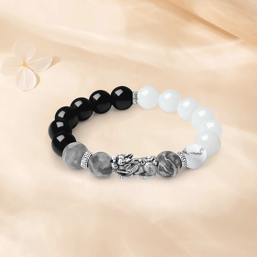 【S999足银甄选高品质】 金师傅 八方来财貔貅 财运亨通转运新中式国潮气质复古文艺百搭 菩提根 手串 男女同款情侣款