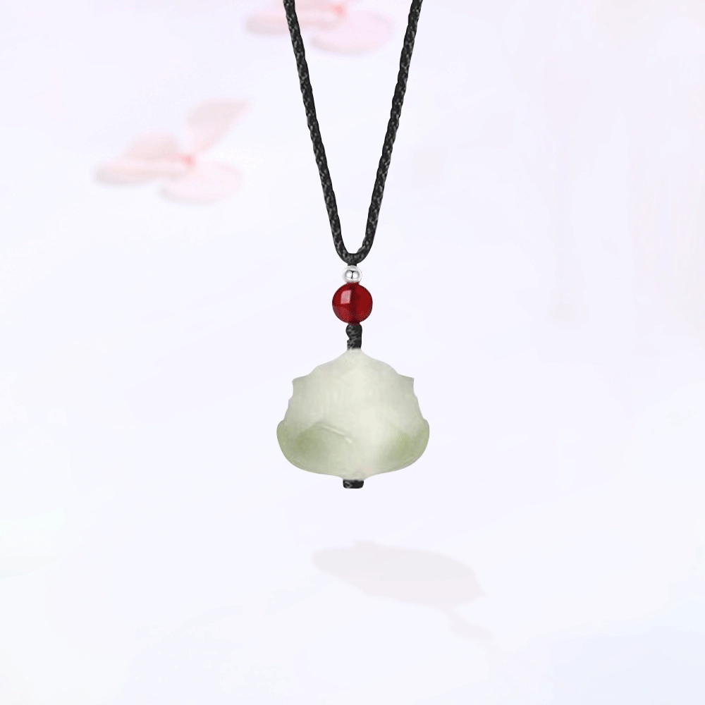 【S999足银|甄选高品质|有钱花】 金师傅 好运莲莲系列套装 平安喜乐招财纳福新中式国潮气质优雅百搭高级 白玉菩提 项链 男女同款情侣款