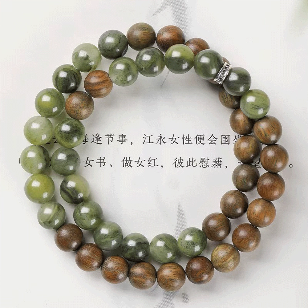 【甄选高品质】 金师傅 温柔如玉双圈串珠 时来运转素圈佛珠新中式古风禅意气质简约文玩盘玩#好运 鸡翅木 手串 男女同款情侣款