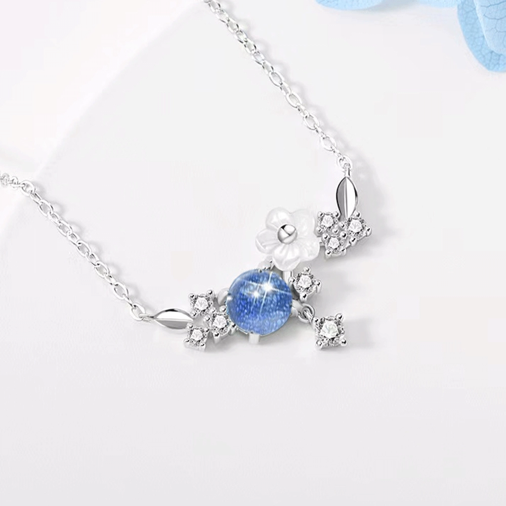 【S925银|甄选高品质】 金师傅 山茶花锁骨链 花未央 森系梦幻小众温柔仙气氛围感花朵 气质甜美简约百搭高级#好运 琉璃 项链 女款