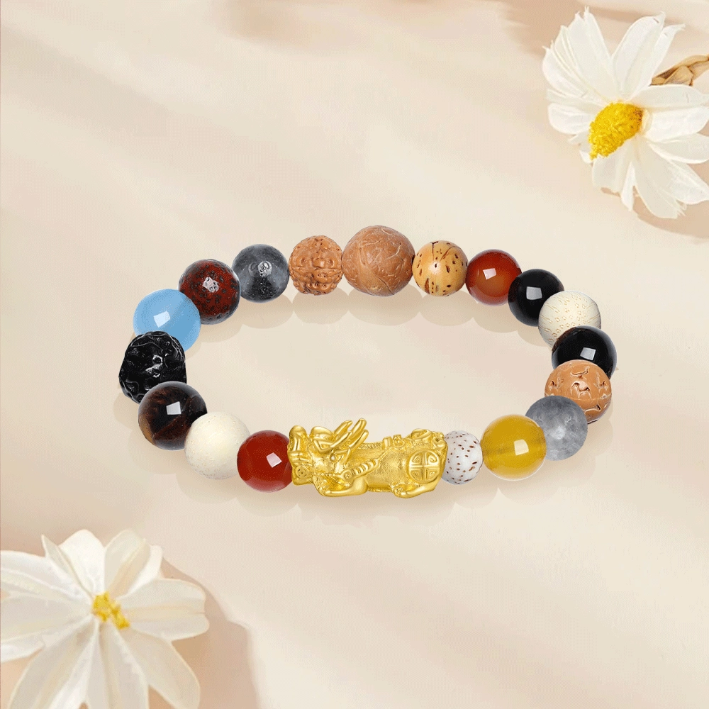 金师傅 招财貔貅 新中式国潮小众高级设计感 菩提根菩提子/菩提籽 手串 男女同款情侣款