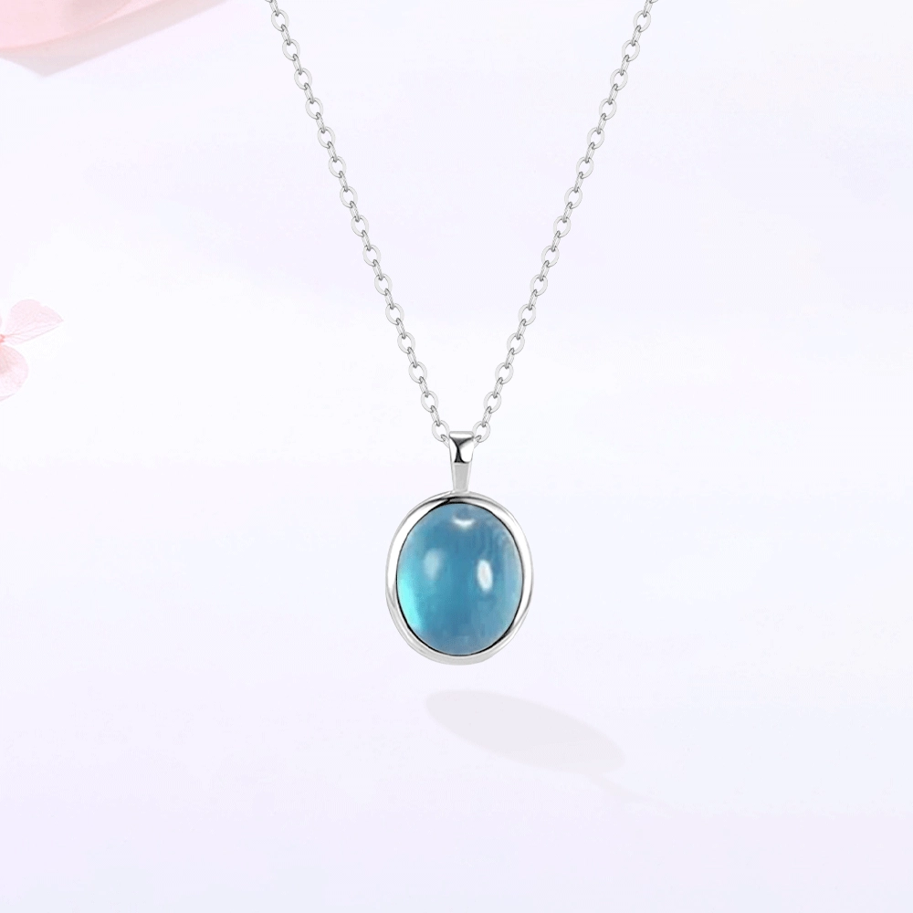 【S999足银|精选高品质】 金师傅 海洋之心锁骨链 法式时尚气质清冷显白简约大方百搭 小众轻奢高级#好运 玻璃猫眼 项链 女款