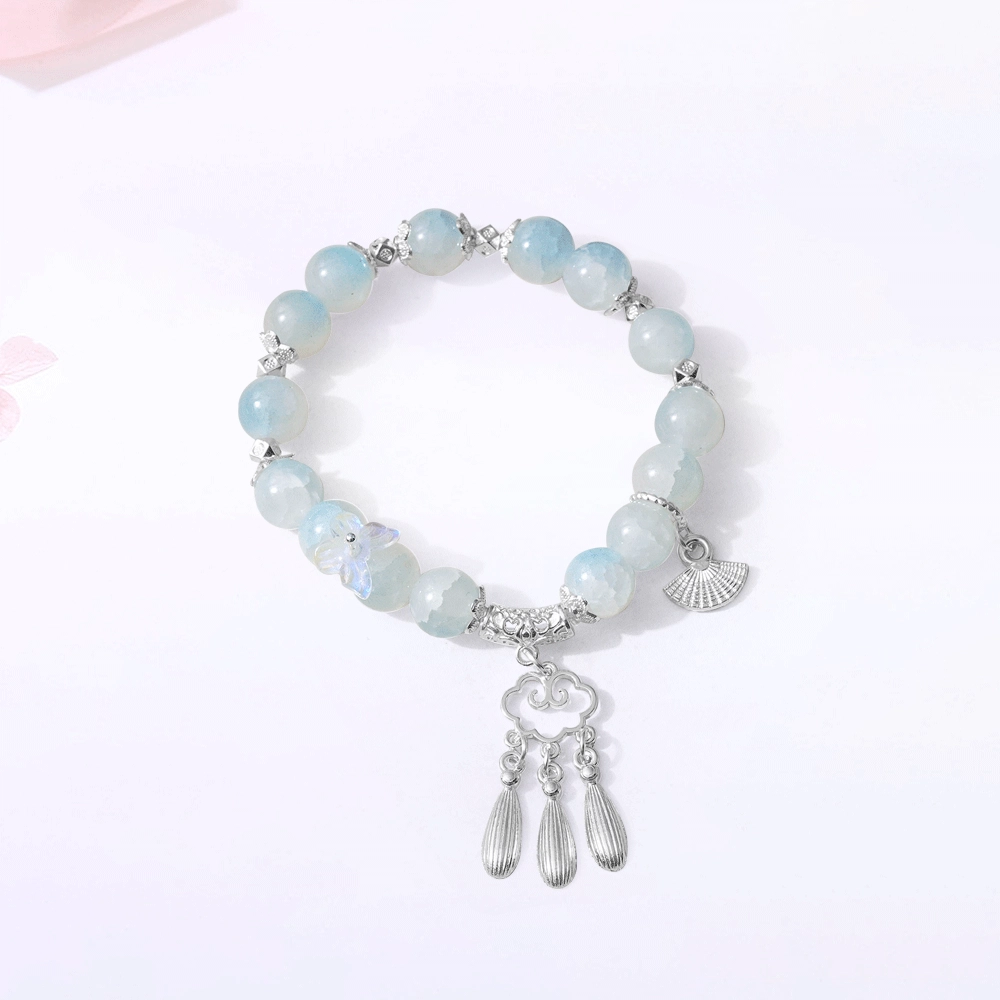 【甄选高品质】 金师傅 蝴蝶平安流苏串珠 吉祥如意 平安喜乐 时来运转新中式国潮复古气质百搭小众高级#好运 琉璃 手串 男女同款情侣款