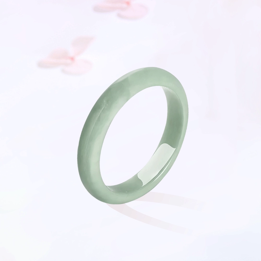 金师傅 粉晶 白玉髓手镯半山半水 一步一响 平安叮当镯 经典古风汉服旗袍复古淡青色气质新中式国潮 琉璃 玉石手镯 男女同款情侣款