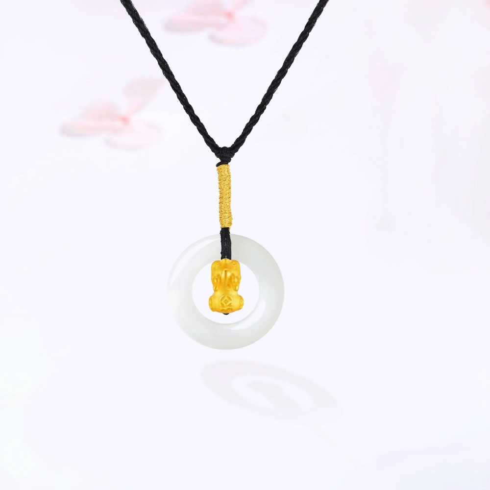 【招财纳福】 金师傅 平安扣套装 貔貅铃铛 财运亨通时来运转新中式国潮气质简约百搭#好运 菩提根 项链 男女同款情侣款