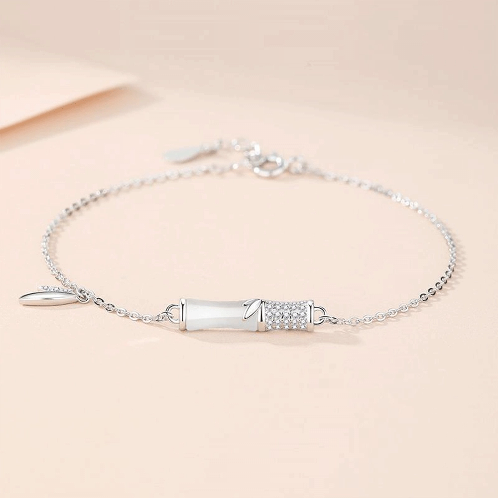 【S999纯银|甄选高品质】 金师傅 平安锁套装 招财纳福竹韵 节节高升平安喜乐新中式精致气质优雅清冷小众轻奢高级 玻璃猫眼 项链 女款
