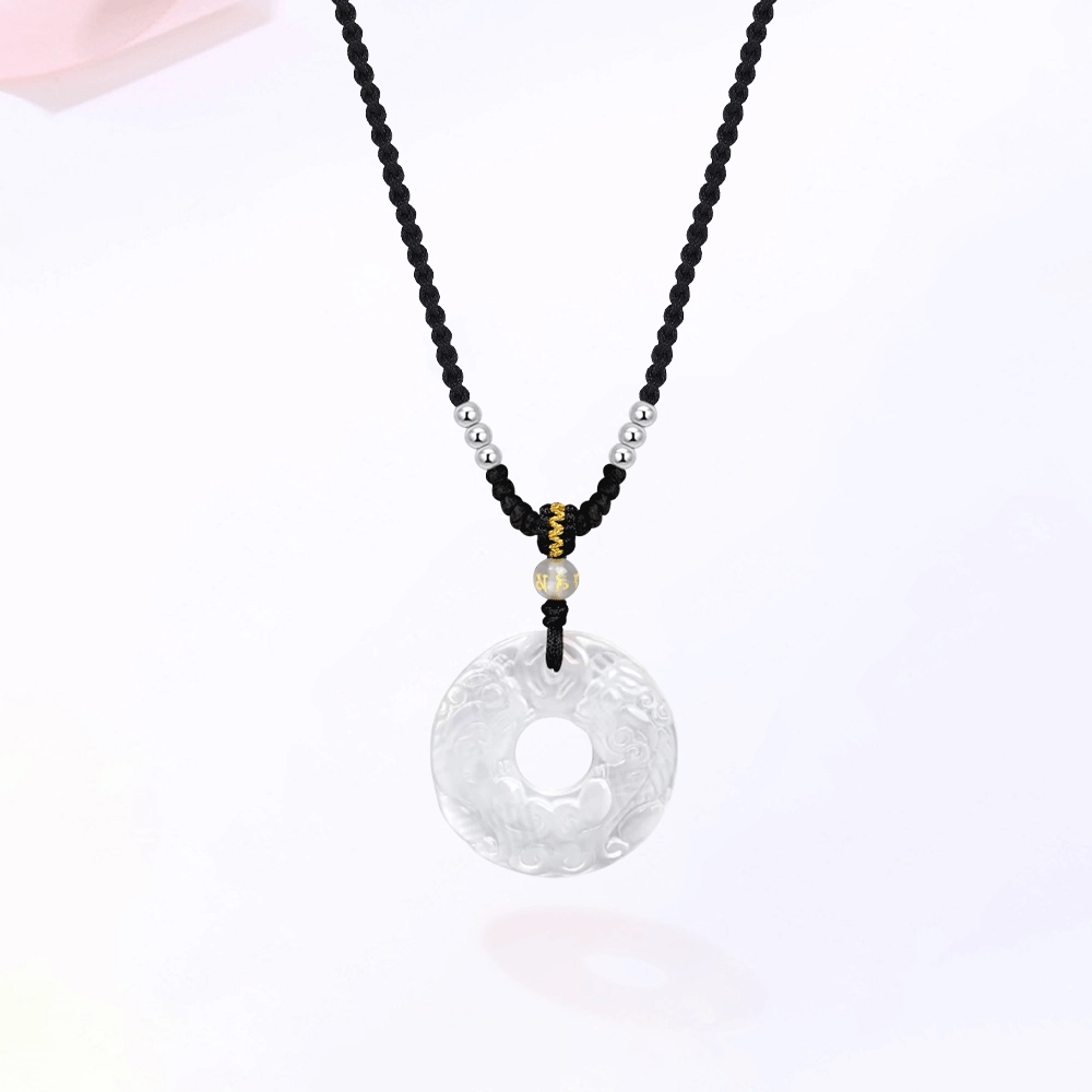 【S990纯银|甄选高品质】 金师傅 貔貅平安扣吊坠 招财纳福万事如意平安喜乐 新中式国潮复古气质简约百搭高级 玉髓 项链 男女同款情侣款
